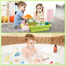 Load image into Gallery viewer, Green Frog Kitchen Play Sink with Running Water Pretend Play Wash-up Kitchen Sets Upgraded Water Faucet Kids Role Play Dishwasher Toy