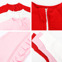 Load image into Gallery viewer, New Born Romper with Headband Baby Clothing Long Sleeve Crew Neck Frills Zipped  Jumpsuit and Headband Fall Clothes