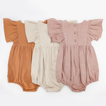 Load image into Gallery viewer, Baby Girl Rompers Linen Cotton Ruffles Bebe One-Piece Newborn Baby Clothes Infant Baby Outfit Baby Girl Clothes Newborn Toddler Spring Summer Fashion