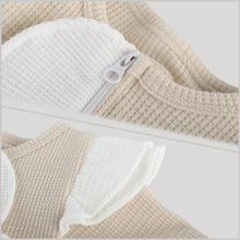 Load image into Gallery viewer, Baby Clothes New Born Baby Clothing Solid Color Flying Sleeve Ruffled Zipper Romper With Bow Headband Infant Jumpsuit Baby Clothes Unisex Footies Romper Long Sleeves Baby Grows Waffle Knit Zipper Ruffle One Piece Outfit