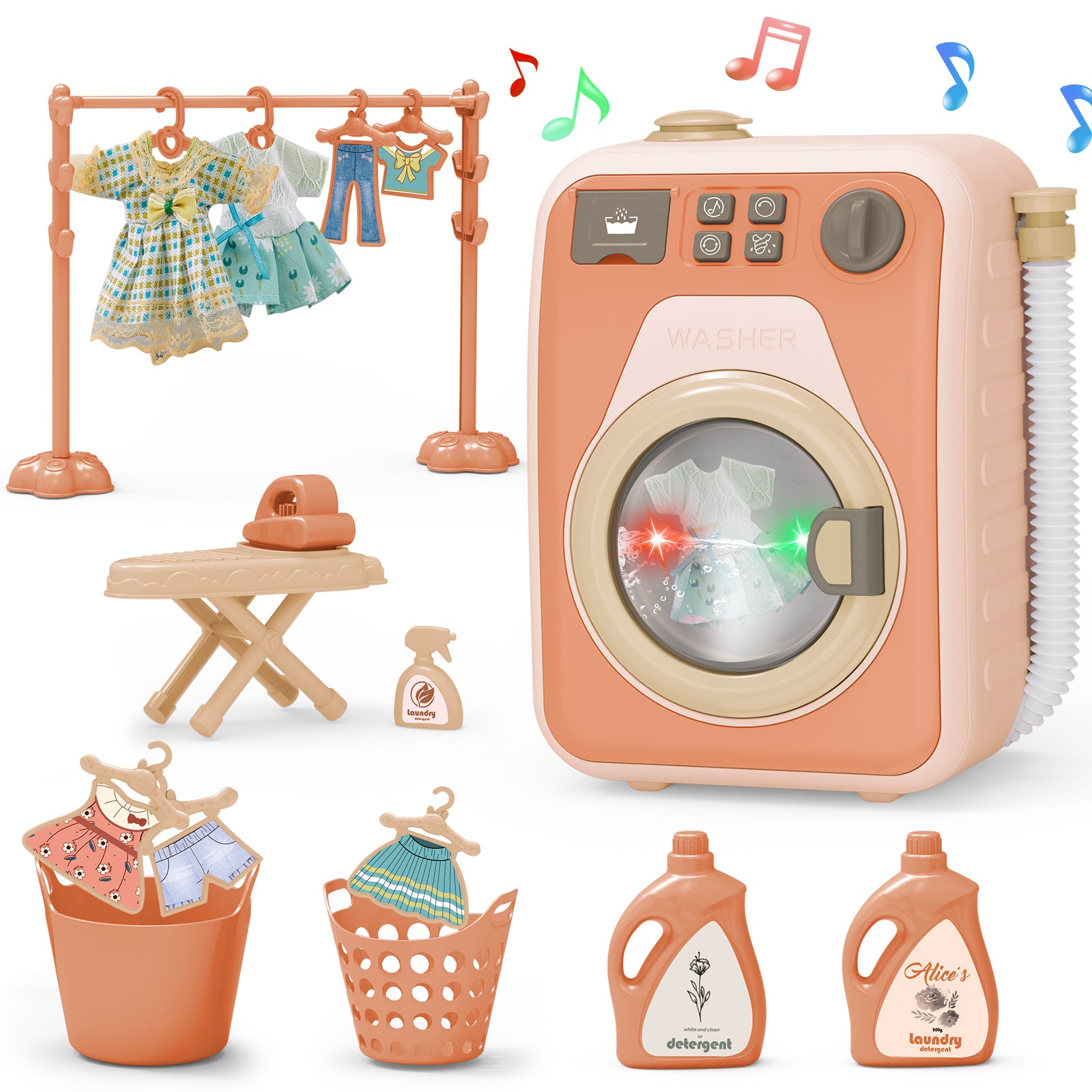 Mini Washing Machine Toy Set with Lights Housekeeping Toys Gifts – deaotoys Mini Washing Machine Toy Set with Lights Housekeeping Toys Gifts – deaotoys