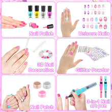 Load image into Gallery viewer, Kids Makeup Nail Polish Nail Studio Peel Off Nail Polish Set Perfect Gift for Girls 5 6 7 8 9 10 Years