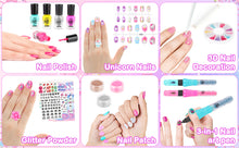 Load image into Gallery viewer, Kids Makeup Nail Polish Nail Studio Peel Off Nail Polish Set Perfect Gift for Girls 5 6 7 8 9 10 Years