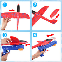 Load image into Gallery viewer, Foam Gliders Plane For Kids Airplane Launcher Toys 2 Foam Gliding Plane 1 Beach Kite Catapult Gun Toy for Outdoor Game Kite Launcher