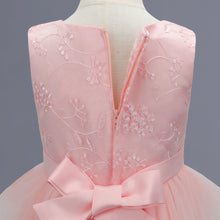 Load image into Gallery viewer, Children Evening Dresses Discoball Girls Princess Dress Double Tulle Bow Lace Sleeveless Embroidery Flower Girl Dress, Birthday Party Wedding Bridesmaid First Communion Girls' Dresses for 120cm-170cm Kids