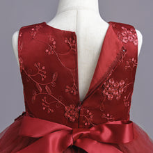 Load image into Gallery viewer, Children Evening Dresses Discoball Girls Princess Dress Double Tulle Bow Lace Sleeveless Embroidery Flower Girl Dress, Birthday Party Wedding Bridesmaid First Communion Girls' Dresses for 120cm-170cm Kids