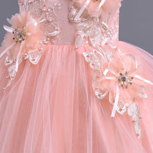 Load image into Gallery viewer, Children Evening Dresses Discoball Girls Princess Dress Double Tulle Bow Lace Sleeveless Embroidery Flower Girl Dress, Birthday Party Wedding Bridesmaid First Communion Girls' Dresses for 120cm-170cm Kids