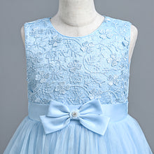 Load image into Gallery viewer, New Pageant Princess Dress Stylish Tulle Layered  Embroidery Bow Dresses Girl Party Prom Gown Lace Wedding Bridesmaid Graduation Evening Dance Prom Ball Gowns