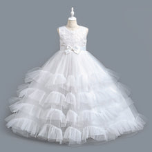 Load image into Gallery viewer, New Pageant Princess Dress Stylish Tulle Layered  Embroidery Bow Dresses Girl Party Prom Gown Lace Wedding Bridesmaid Graduation Evening Dance Prom Ball Gowns
