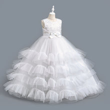 Load image into Gallery viewer, New Pageant Princess Dress Stylish Tulle Layered  Embroidery Bow Dresses Girl Party Prom Gown Lace Wedding Bridesmaid Graduation Evening Dance Prom Ball Gowns