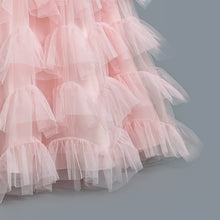 Load image into Gallery viewer, New Pageant Princess Dress Stylish Tulle Layered  Embroidery Bow Dresses Girl Party Prom Gown Lace Wedding Bridesmaid Graduation Evening Dance Prom Ball Gowns