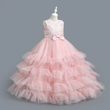 Load image into Gallery viewer, New Pageant Princess Dress Stylish Tulle Layered  Embroidery Bow Dresses Girl Party Prom Gown Lace Wedding Bridesmaid Graduation Evening Dance Prom Ball Gowns