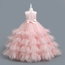 Load image into Gallery viewer, New Pageant Princess Dress Stylish Tulle Layered  Embroidery Bow Dresses Girl Party Prom Gown Lace Wedding Bridesmaid Graduation Evening Dance Prom Ball Gowns