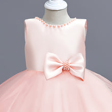 Load image into Gallery viewer, Girls Dress Sleeveless Ball Gown Wedding Party Pageant, Kids Baby Girls Beaded Backless Bowknot Tutu Princess Dress + Headband, Girl Bridesmaid Wedding Party Prom Dresses Childrens Gowns Age 2-8 Years Available in 3 colours