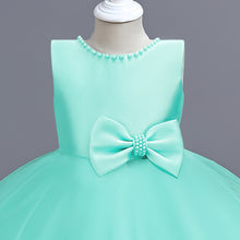 Load image into Gallery viewer, Girls Dress Sleeveless Ball Gown Wedding Party Pageant, Kids Baby Girls Beaded Backless Bowknot Tutu Princess Dress + Headband, Girl Bridesmaid Wedding Party Prom Dresses Childrens Gowns Age 2-8 Years Available in 3 colours