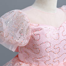 Load image into Gallery viewer, Princess Costumes for Girls Elegant Puff Dress Long Dresses Stylish Princess Dresses Sequined Skirts Costumes party dress, Bubble Sleeve Dress Tulle Tutu with Accessories Birthday Party Outfit Rapunzel Princess Dress Long Skirt, Kids Fancy Dress for Party
