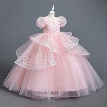 Load image into Gallery viewer, Princess Costumes for Girls Elegant Puff Dress Long Dresses Stylish Princess Dresses Sequined Skirts Costumes party dress, Bubble Sleeve Dress Tulle Tutu with Accessories Birthday Party Outfit Rapunzel Princess Dress Long Skirt, Kids Fancy Dress for Party