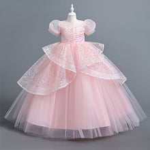 Load image into Gallery viewer, Princess Costumes for Girls Elegant Puff Dress Long Dresses Stylish Princess Dresses Sequined Skirts Costumes party dress, Bubble Sleeve Dress Tulle Tutu with Accessories Birthday Party Outfit Rapunzel Princess Dress Long Skirt, Kids Fancy Dress for Party