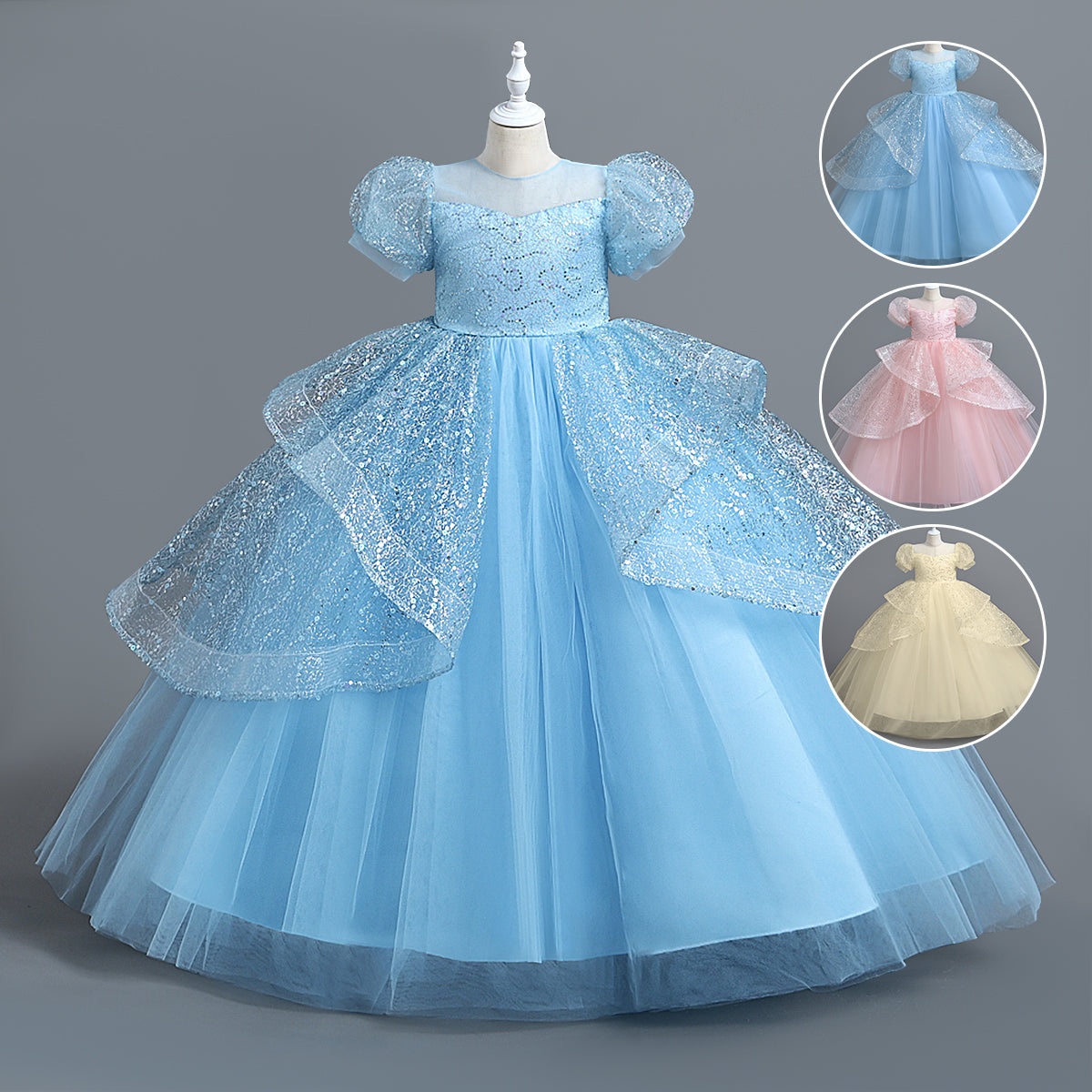 strapless open back dress Princess Costumes for Girls Elegant Puff Dress Long Dresses Stylish Pr –  deaotoys
