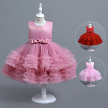 Load image into Gallery viewer, Baby Girl Dress Tulle Sleeveless Bow Party Princess Dress Multi Layered Lace Dress Toddler Girl Birthday Party Costume Children Princess Cute Elegant Round Neck Dress Fashion Designs Wedding Tutu Gown