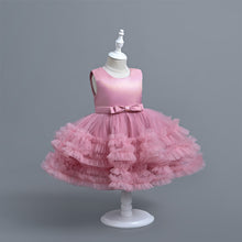 Load image into Gallery viewer, Baby Girl Dress Tulle Sleeveless Bow Party Princess Dress Multi Layered Lace Dress Toddler Girl Birthday Party Costume Children Princess Cute Elegant Round Neck Dress Fashion Designs Wedding Tutu Gown