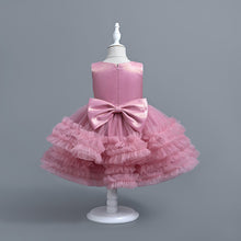 Load image into Gallery viewer, Baby Girl Dress Tulle Sleeveless Bow Party Princess Dress Multi Layered Lace Dress Toddler Girl Birthday Party Costume Children Princess Cute Elegant Round Neck Dress Fashion Designs Wedding Tutu Gown