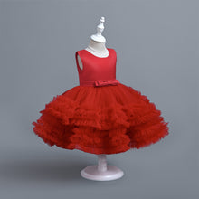 Load image into Gallery viewer, Baby Girl Dress Tulle Sleeveless Bow Party Princess Dress Multi Layered Lace Dress Toddler Girl Birthday Party Costume Children Princess Cute Elegant Round Neck Dress Fashion Designs Wedding Tutu Gown