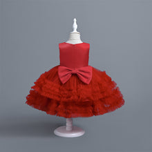 Load image into Gallery viewer, Baby Girl Dress Tulle Sleeveless Bow Party Princess Dress Multi Layered Lace Dress Toddler Girl Birthday Party Costume Children Princess Cute Elegant Round Neck Dress Fashion Designs Wedding Tutu Gown