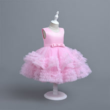 Load image into Gallery viewer, Baby Girl Dress Tulle Sleeveless Bow Party Princess Dress Multi Layered Lace Dress Toddler Girl Birthday Party Costume Children Princess Cute Elegant Round Neck Dress Fashion Designs Wedding Tutu Gown