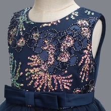 Load image into Gallery viewer, Girls Princess Dress High-end Flower Girl Lace Embroidery Wedding Bridesmaid Princess Pageant Long Dress Kids Party Maxi Vintage Dresses Banquet Maxi Prom Ball Gown for children 120cm to 170cm in height