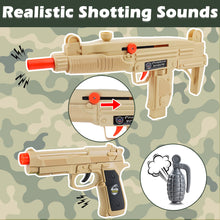 Load image into Gallery viewer, Military Soldier Camouflage Desert War Halloween Costume Role Play Set with Helmet Toy Shotgun Grenades Soldier Storage Backpack for Kids