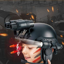 Load image into Gallery viewer, Multifunctional Tactical Helmet Children's Model Outdoor Set with Binoculars, Flashlight, High-Definition Telescope, Infrared and Amplifying Communication Microphone A Perfect Gift Toy for Boys