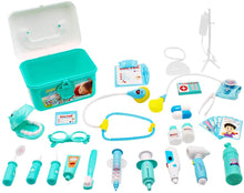 Load image into Gallery viewer, Kids Role Play Dentist Surgeon Vet Medical 30 Pcs Kit Light and Sound Electronic Stethoscope Lab Coat Cap Play Medical Equipment (Blue)