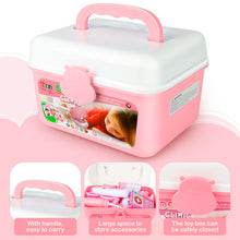 Load image into Gallery viewer, Kids Role Play Dentist Surgeon Vet Medical Light and Sound Electronic Stethoscope Lab Coat Cap Play Medical Equipment for Kids(Pink)