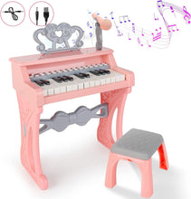 Load image into Gallery viewer, Piano Toy 25 Keys Music Toy Instruments with Microphone Piano Keyboard Toy for Kids Kids Piano Toys Birthday Xmas Gift for Girls