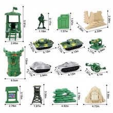Load image into Gallery viewer, 100‑Piece Military Play Set with Soldier Figures, Vehicles & Accessories – Portable Army Base Variety Pack with Carry Case – Imaginative Action Play for Kids Ages 3+