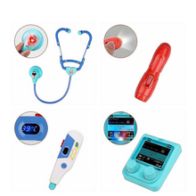 Load image into Gallery viewer, Kids Doctor’s Trolley Playset with Medical Tools & Costume – Mobile Pretend Medical Station with Sound Effects – Educational Role‑Play Toy for Boys & Girls Ages 3+