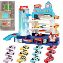 Load image into Gallery viewer, Garage Track Set with Music and Light Effects 3-story Parking Building with Electric Elevator Toys Vehicle Garages Great Present for Kids