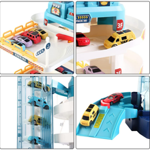 Load image into Gallery viewer, Garage Track Set with Music and Light Effects 3-story Parking Building with Electric Elevator Toys Vehicle Garages Great Present for Kids