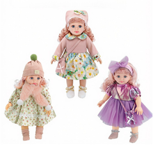 Load image into Gallery viewer, 14 Inch Doll Dress Up Playset, Baby Doll with 3 Outfits & Accessories, Handbags, Hairbrush, Makeup, Hair Accessories, Toy Phone, Cute Pet, Pretend Play Toy Gift for Kids Aged 3+
