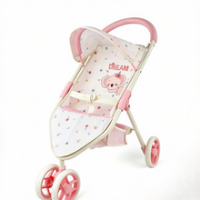 Load image into Gallery viewer, Baby Doll Pram, Baby Doll Pushchair with Retractable Hood, Role Play Toy Baby Dolls Stroller, Suitable for Dolls and Plush Toys up to 42cm, Gift for Kids Ages 3+
