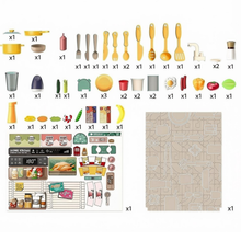 Load image into Gallery viewer, Green Realistic Lights & Sounds Kids Role Play Kitchen Set with Simulation of Spray Features Toys with Lots of Kitchen Accessories Gift