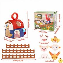 Load image into Gallery viewer, Plush Barn with Stuffed Farm Animals, Rattle,Crinkle Paper & Baby Mirror - Montessori- Inspired Sensory Toys for 6 Month+ Infants, Toddler Balls 1-3 Years -Ideal Gifts for 1 Year Old Boys & Girls