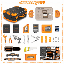 Load image into Gallery viewer, 31-Piece Kids Tool Workbench & Suitcase Playset | Portable DIY Construction Toy with Tools