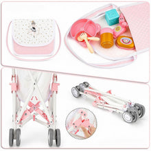 Load image into Gallery viewer, Baby Doll Nursery Playset with 12" Doll, Stroller, Crib, Play Mat & Travel Bags – Complete Pretend Baby Care Set with Accessories – Role‑Play Toy for Kids Ages 3–8