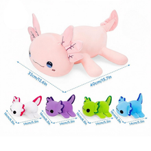 Load image into Gallery viewer, Axolotl Plush Toy Set-1PCS Cute Axolotl Stuffed Animals Soft Kawaii Plushies and 4PCS Cute Axolotl Slap Bracelet for Kids,Gifts for Girls & Boys, Bedroom Decor,Cuddle Buddy