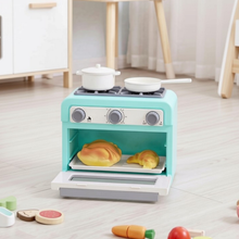 Load image into Gallery viewer, Children’s Toy Oven Kitchen Set with Lights, Sounds, Colour‑Changing Food & Accessories – Ages 3+ (blue)