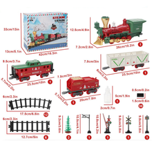 Load image into Gallery viewer, Christmas Electric Train Set with Steam Spray, LED Lights, Music & Easy‑Fit Tracks – Holiday Decoration