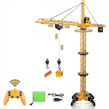 Load image into Gallery viewer, Remote Control Crane Toy Construction Vehicles Educational RC Crane Toy for Kids for Christmas Birthdays