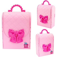 Load image into Gallery viewer, 2-in-1 Pink Portable Carry Case Handbag Dollhouse with Princess Deluxe Bedroom Furniture (Doll Not Included)Great Christmas Birthday Gift